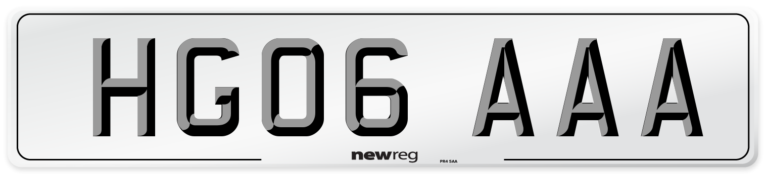 HG06 AAA Number Plate from New Reg